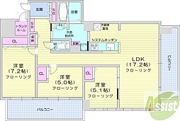 プレミスト円山表参道 3LDKの間取図画像