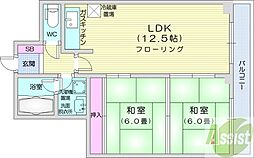 メゾンプリヴェ旭山公園通 2LDKの間取図画像