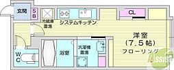 LeoI ワンルームの間取図画像