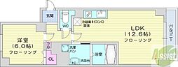 コモド22 1LDKの間取図画像