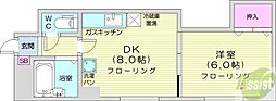 ナチュレ南5条 1DKの間取図画像
