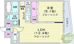 アビタシオン 1LDKの間取図画像