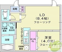 PinoKitamaruyama 1LDKの間取図画像
