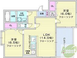 A・LAMODE宮の森 2LDKの間取図画像