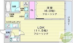 パークヒルズOM中央12 1LDKの間取図画像