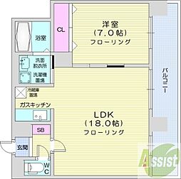 エッジウォーターテラス 1LDKの間取図画像
