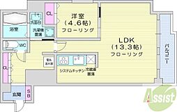 アルテシア 1LDKの間取図画像