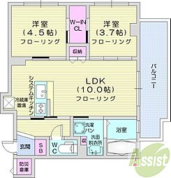クリオ札幌グランシス 1LDKの間取図画像