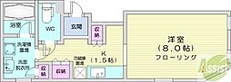 レラ円山 1Kの間取図画像