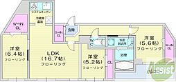ミヤノモリ-CITY.STELLA 3LDKの間取図画像