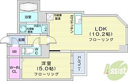 S-FORT北大前 1LDKの間取図画像