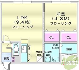 シリウスタウン 1LDKの間取図画像