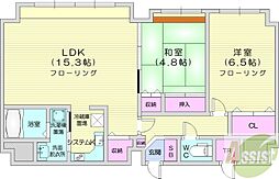 藤井ビル北11条 2LDKの間取図画像