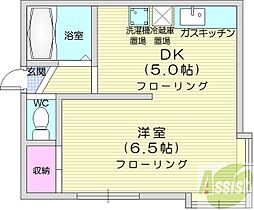 パレロワイヤルN7 1DKの間取図画像