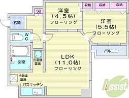 AR22 2LDKの間取図画像