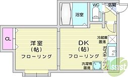 アーバンコートワイ.ティ 1DKの間取図画像