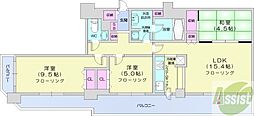 知事公館前タワーレジデンス 3LDKの間取図画像