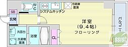 アルファスクエア北15条 1Kの間取図画像