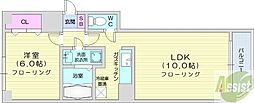 レジーナN20 1LDKの間取図画像