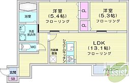 フォートレスネオ 2LDKの間取図画像