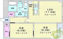 リナ・パートナーズ南2条 3LDKの間取図画像