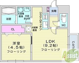 JEEK BLAU MOTOMACHI(ジークブラウ元町) 1LDKの間取図画像