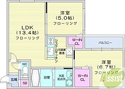 DOLCE.621 2LDKの間取図画像
