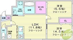 LIENS10 2LDKの間取図画像