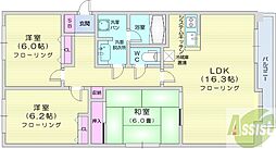 マンションクロダ南8条 3LDKの間取図画像