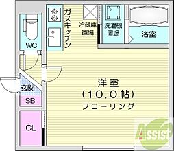 ライフ麻生 ワンルームの間取図画像