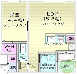 ル・ヌアージュ 1LDKの間取図画像