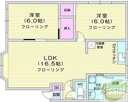 マンション和光 2LDKの間取図画像