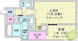 フィオリーノ 1LDKの間取図画像
