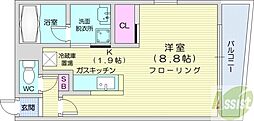 セントポーリア・グランデュール 1Kの間取図画像