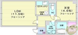 メゾンボナール 1LDKの間取図画像