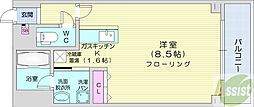 クワイシャノン円山表参道 1Kの間取図画像