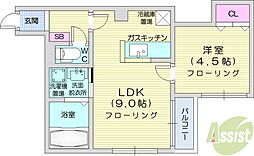 ル・ファール元町グランデ 1LDKの間取図画像