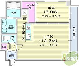 S-RESIDENCE円山表参道 1LDKの間取図画像