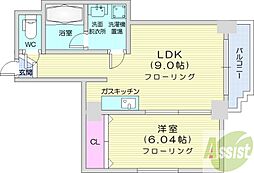 ローザス23 1LDKの間取図画像