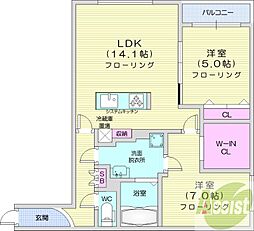 FERIZSARA 2LDKの間取図画像