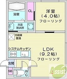 ソレイユ522 1LDKの間取図画像