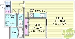 e-one 1LDKの間取図画像