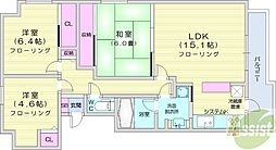 藤井ビルエクセレント円山 3LDKの間取図画像