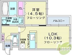 ブレッシング札幌元町 1LDKの間取図画像