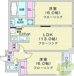 NOVAクリスタル 2LDKの間取図画像