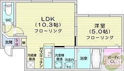 rihoed 1LDKの間取図画像