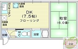 ハイツフィロス 1DKの間取図画像