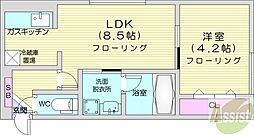 Lichtrare麻生(リヒトラーレ麻生) 1LDKの間取図画像