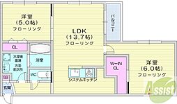 FooFon札幌 2LDKの間取図画像