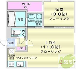リフージョ 1LDKの間取図画像